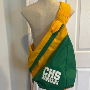 Varsity Cheerleader Yellow and Green Sling Backpack
